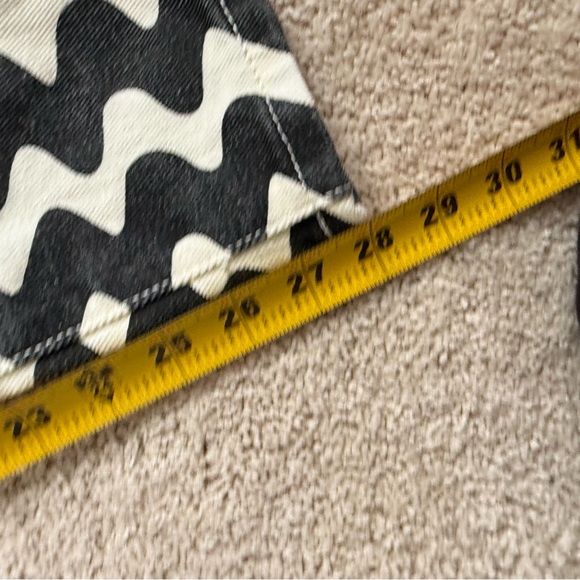 Cider Black and White Zigzag Pattern Denim Pants S - Picture 6 of 12